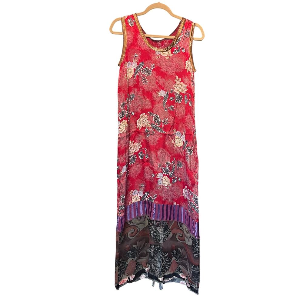 Nothing Matches Vintage Maxi Dress Mixed Media Patterns Boho Size 1 Medium